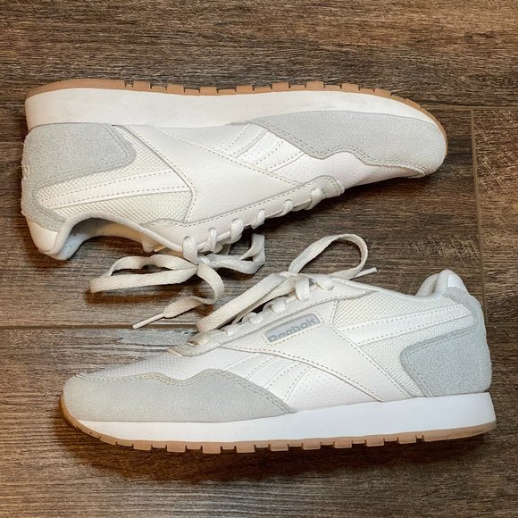 Reebok Shoes - Reebok 6.5 White & Gray Suede Classic Harman Tennis Shoes Sneakers Athletic
